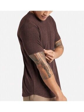 Goodlife Tri-Blend Scallop Crew T-Shirt Heather Brown Men’s Medium USA